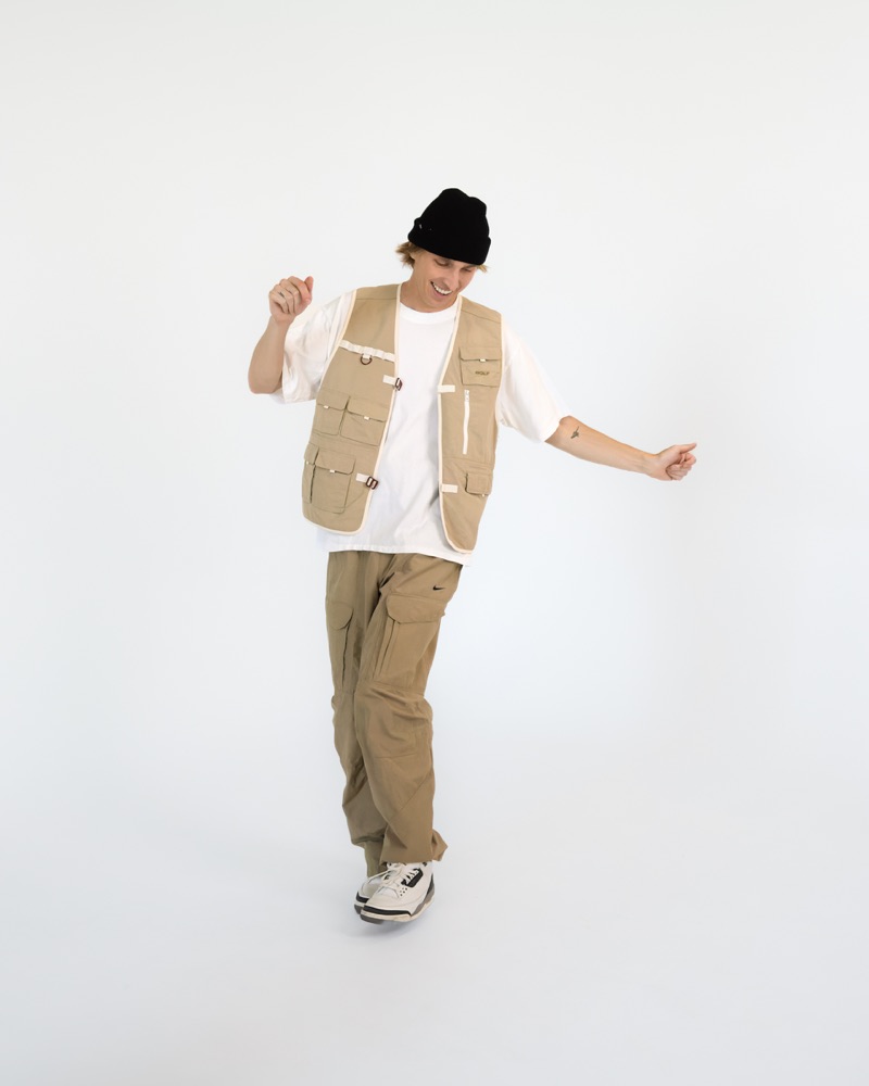 BBYFERG dancing in a utility vest